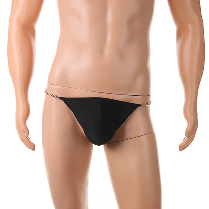 Men's Chain Detail Ice Silk Thong
