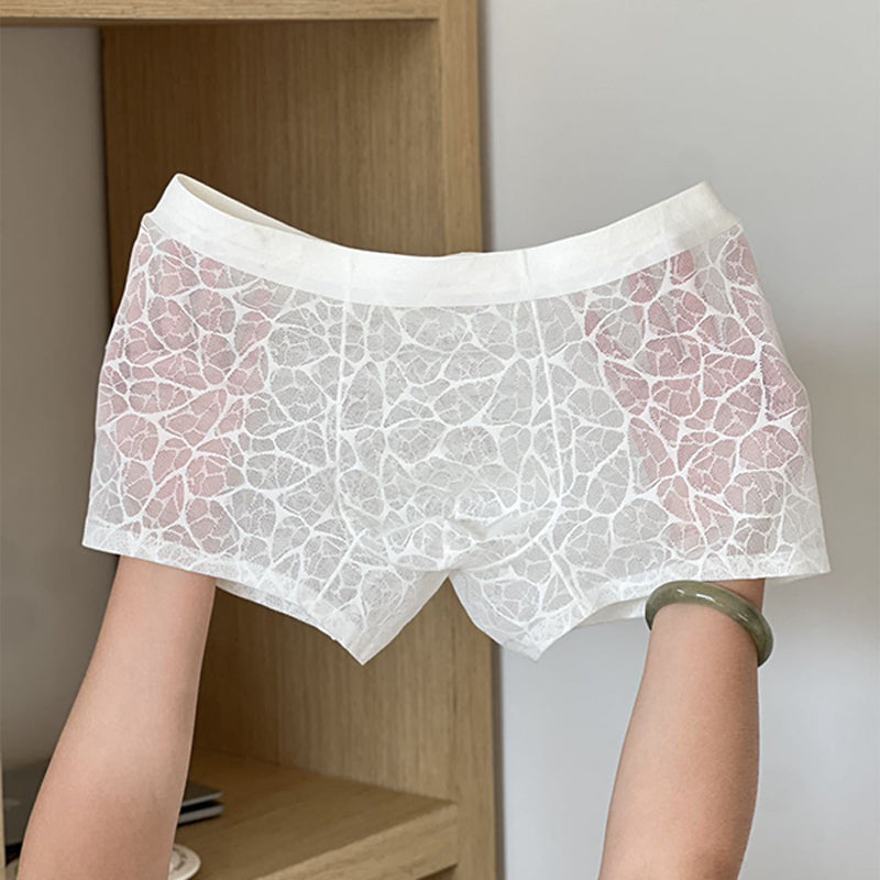 Men’s Sheer Lace Boxer Shorts