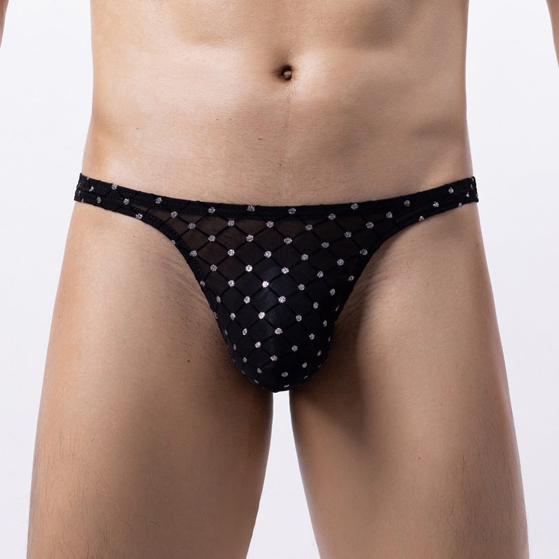 Men's diamond mesh thong