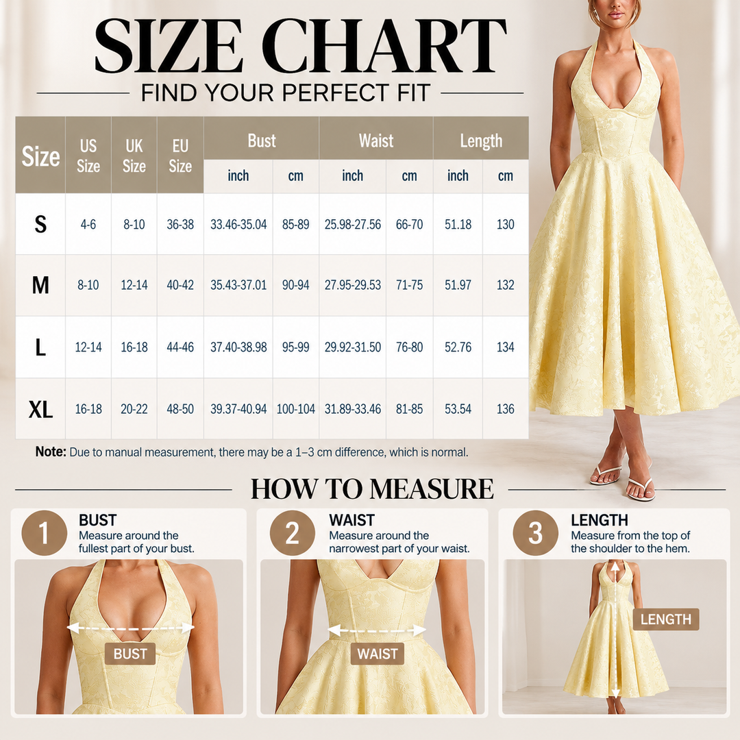 Halter Neck A-Line Midi Dress
