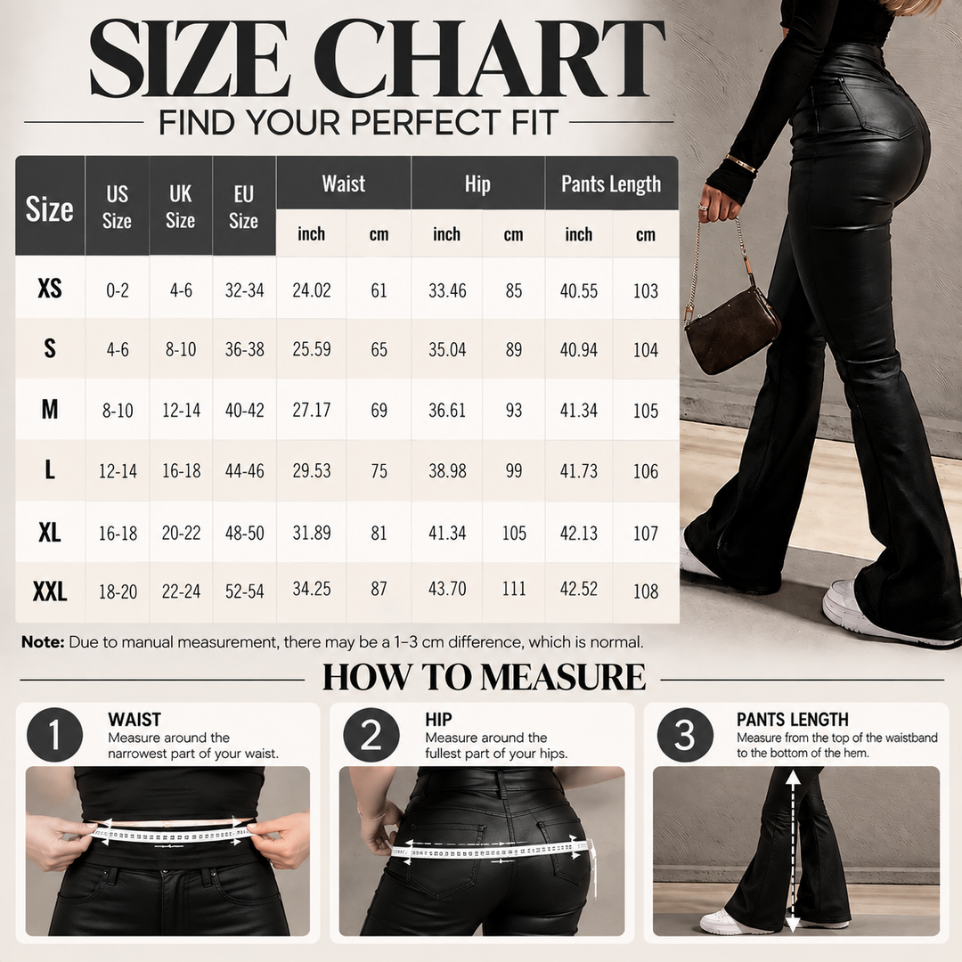 High-Waisted PU Flare Pants