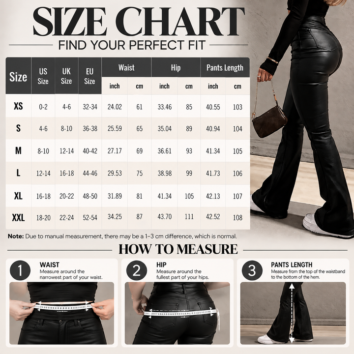 High-Waisted PU Flare Pants