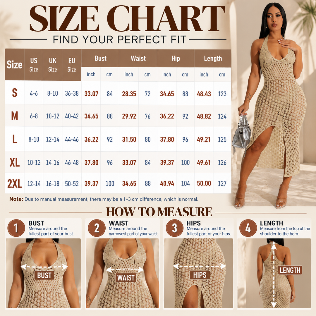 Halter Neck Openwork Maxi Dress