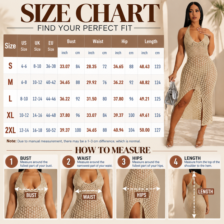 Halter Neck Openwork Maxi Dress