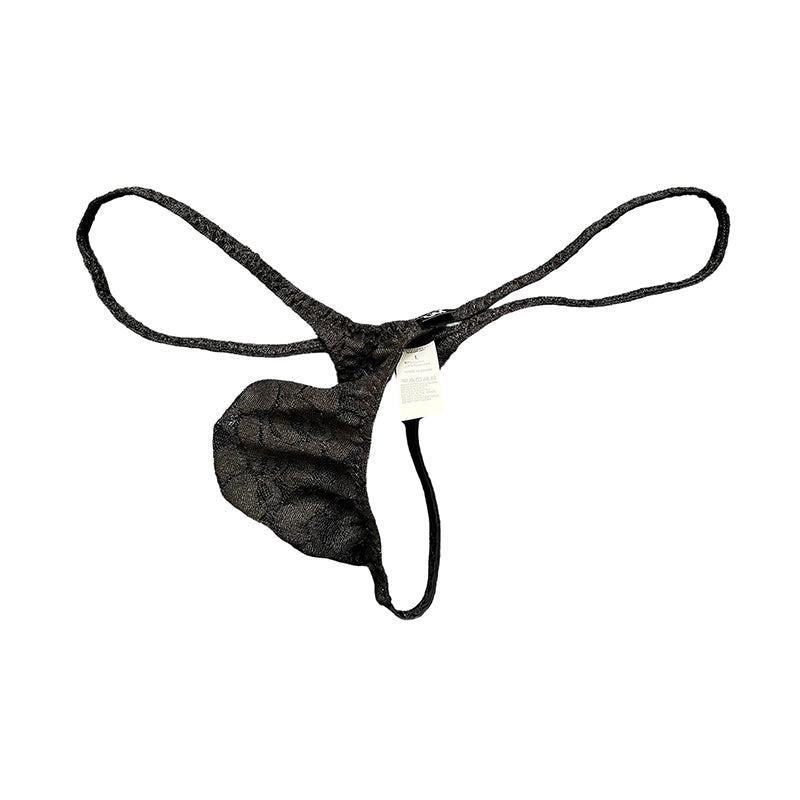 Men's Low-Rise Floral Lace Thong