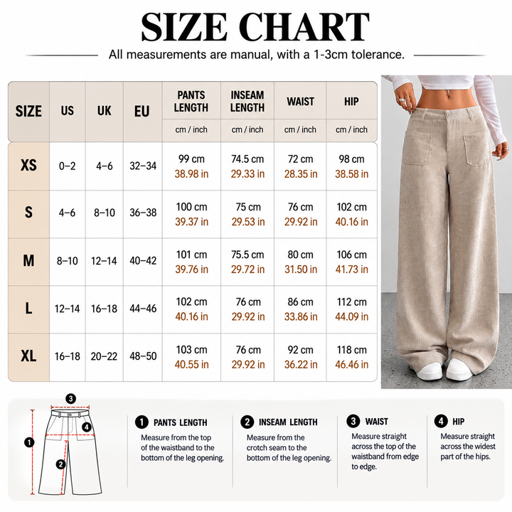 Corduroy Wide Leg Pants