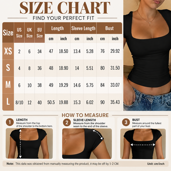 Square Neck Fitted Top