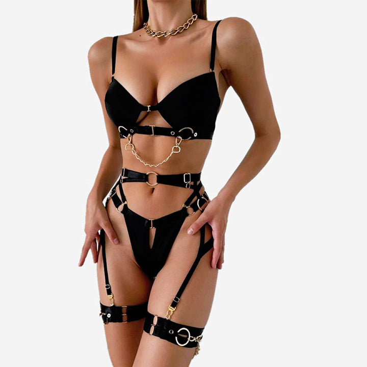 Strappy Chain Detail Lingerie Set