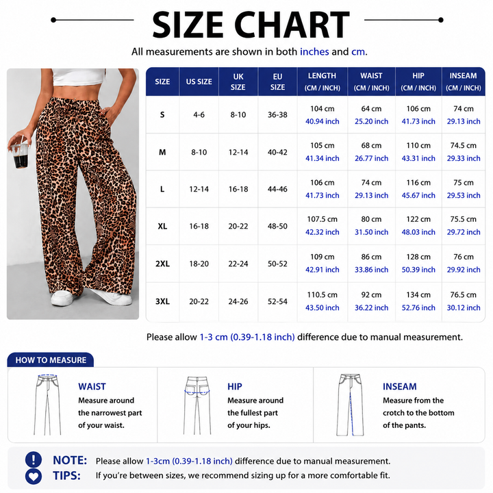 Leopard Print Wide Leg Pants