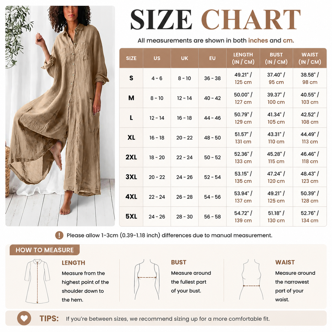 Relaxed Linen Button Down Maxi Dress