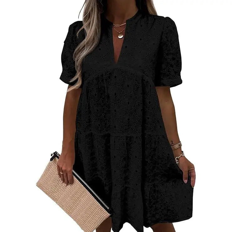 Eyelet Lace Mini Dress
