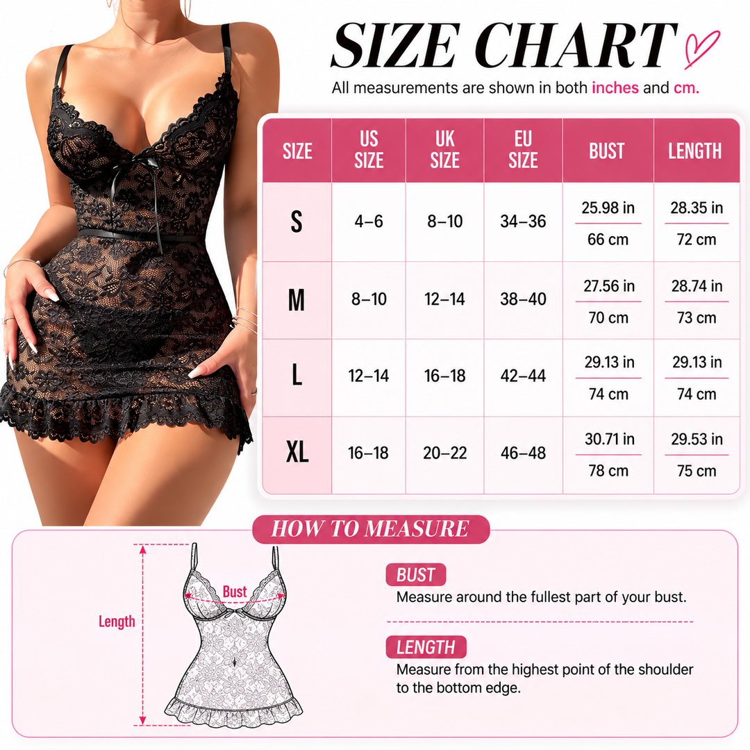 Women’s Deep V Lace Cami Nightdress