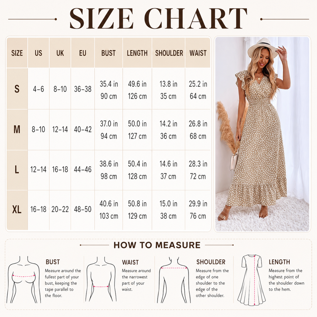 Printed Ruffle Maxi Dress