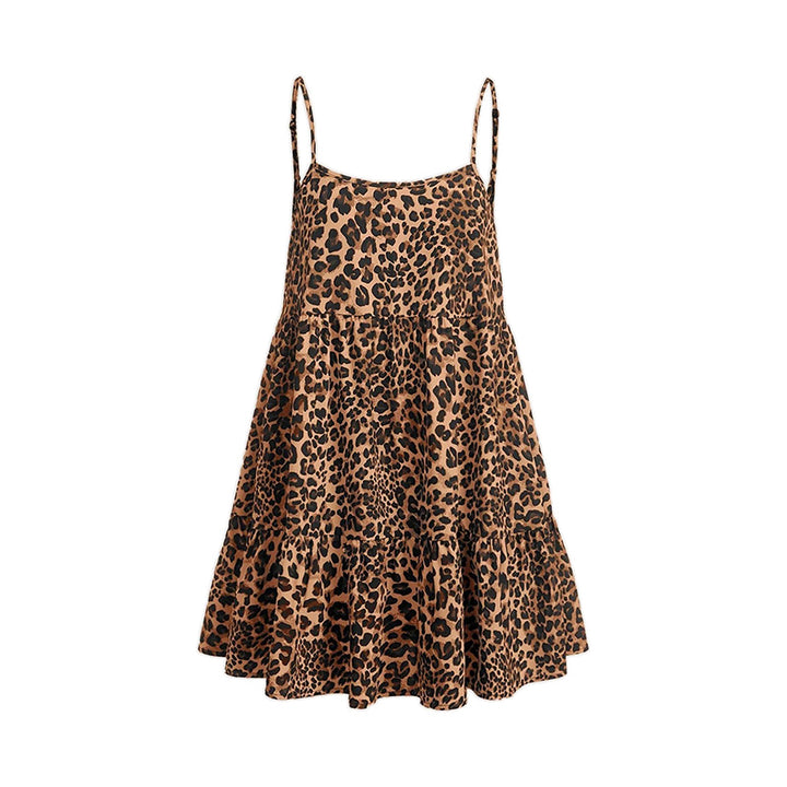 Leopard Print Tiered Mini Dress