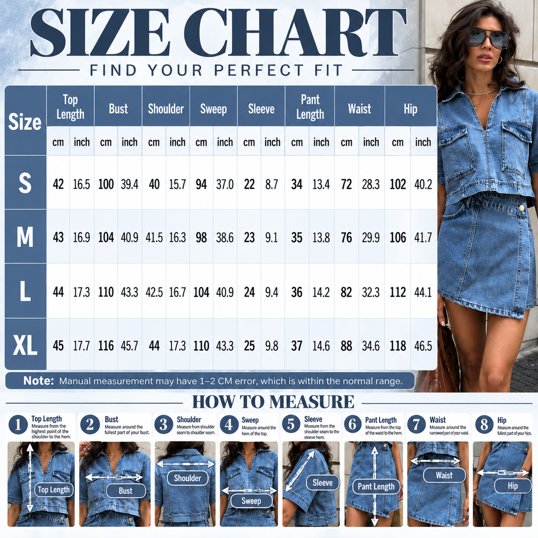 Cropped Denim Shirt & Mini Skirt Set