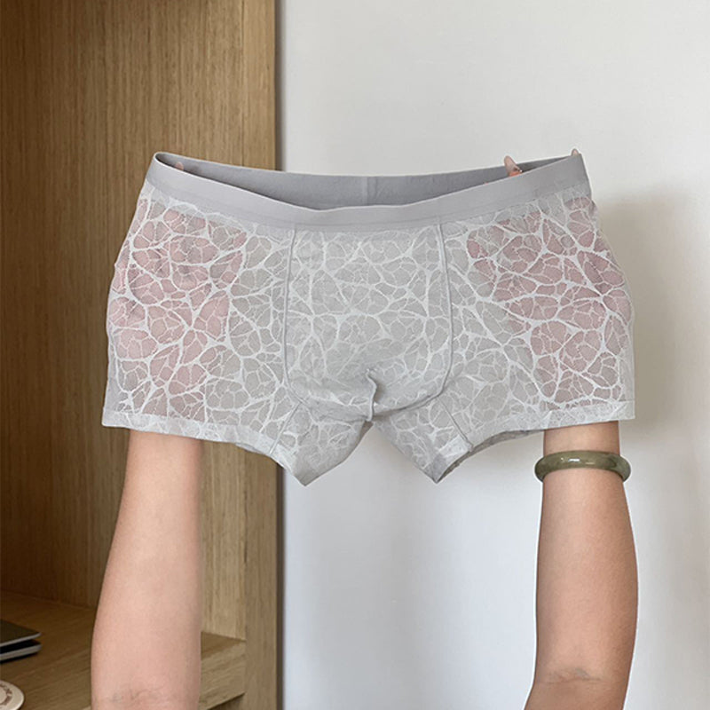Men’s Sheer Lace Boxer Shorts