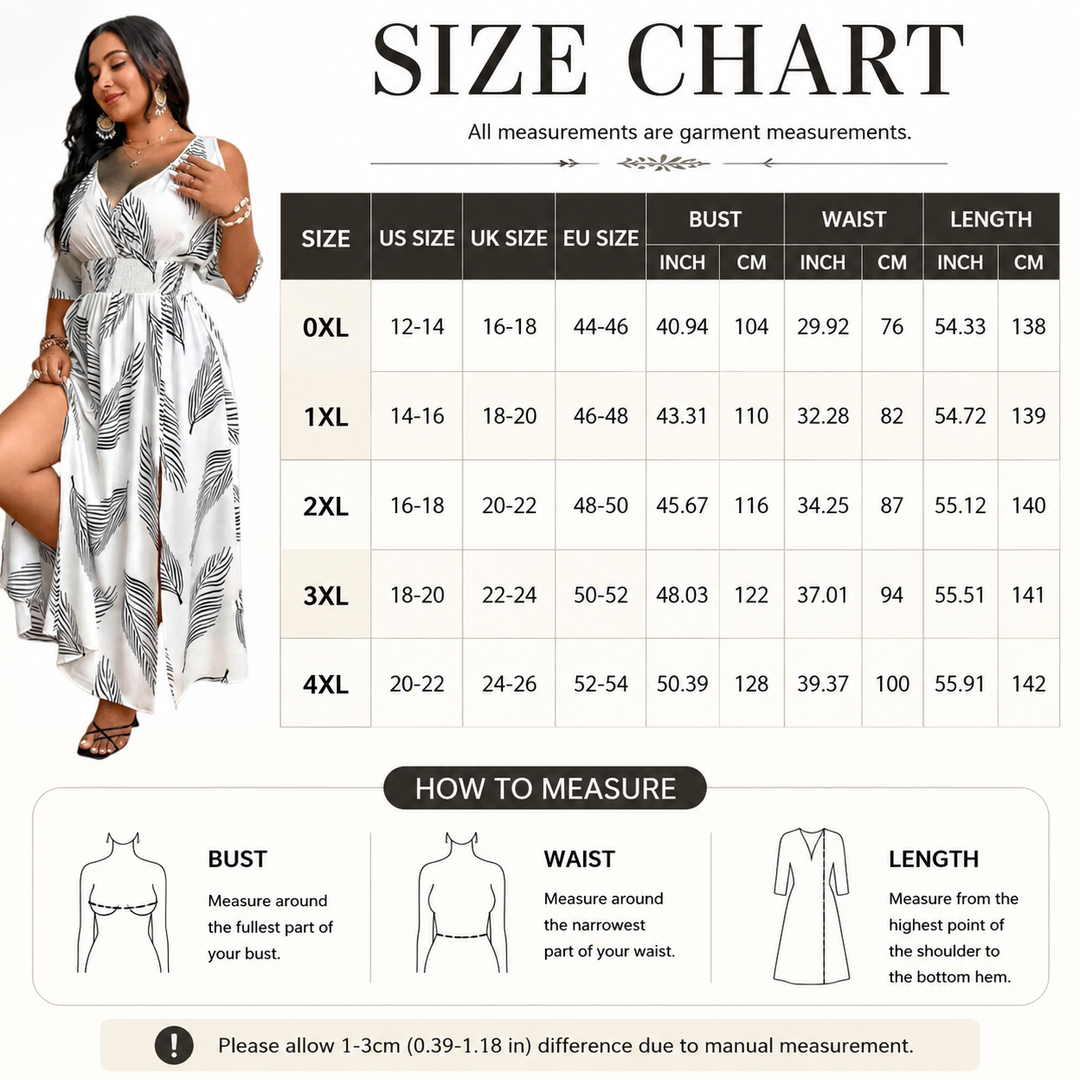 Boho Leaf Print Slit Maxi Dress