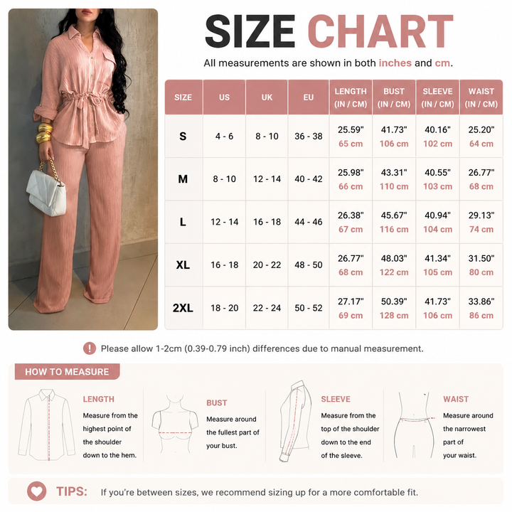 Relaxed Pleated Two Piece Set