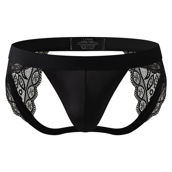 Men's Low-Rise Cutout Lace Thong