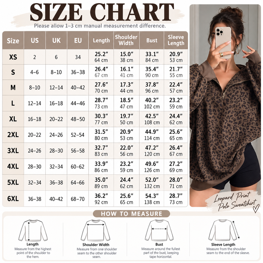 Leopard Print Half Zip Sweatshirt
