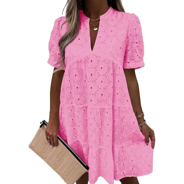 Eyelet Lace Mini Dress