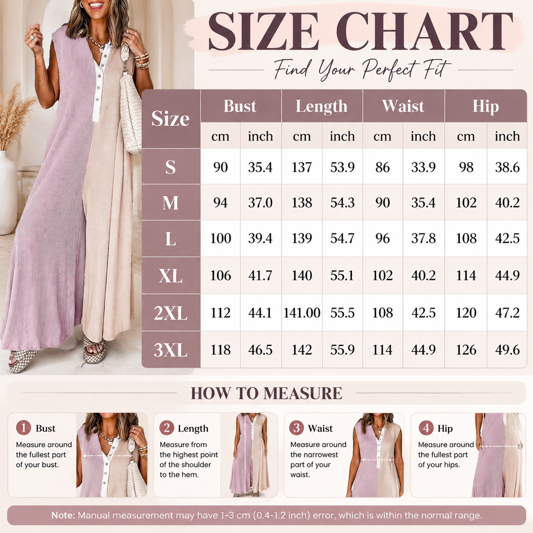 Sleeveless Color Block Wide-Leg Jumpsuit