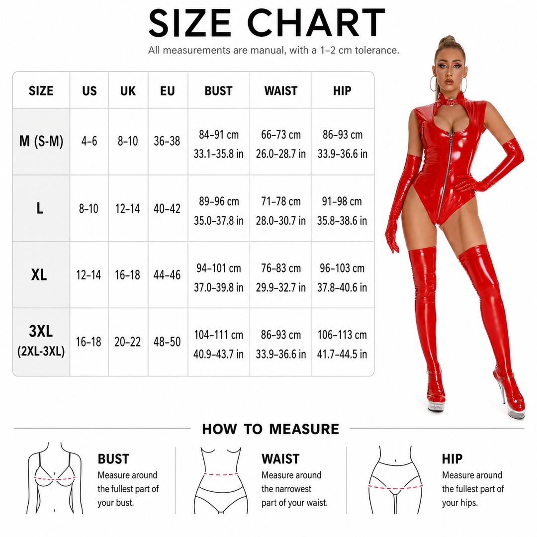 Glossy Cutout Zip Bodysuit