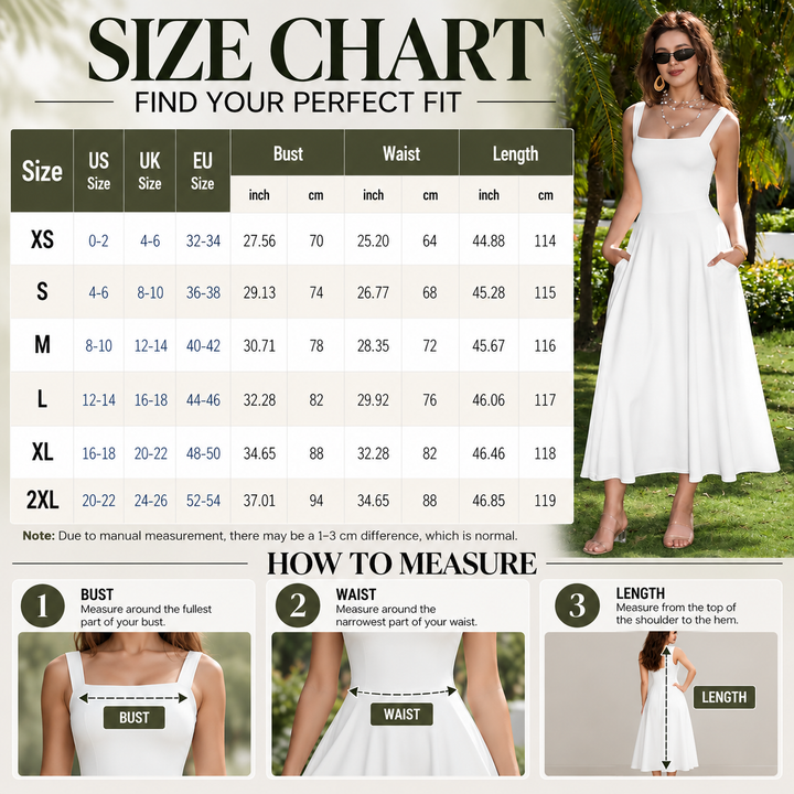 Square Neck Midi Dress