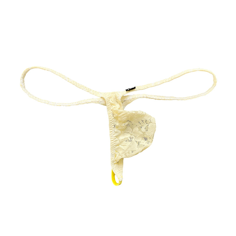 Men's Low-Rise Floral Lace Thong