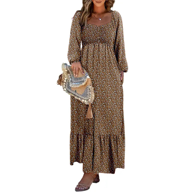 Floral Button Midi Dress