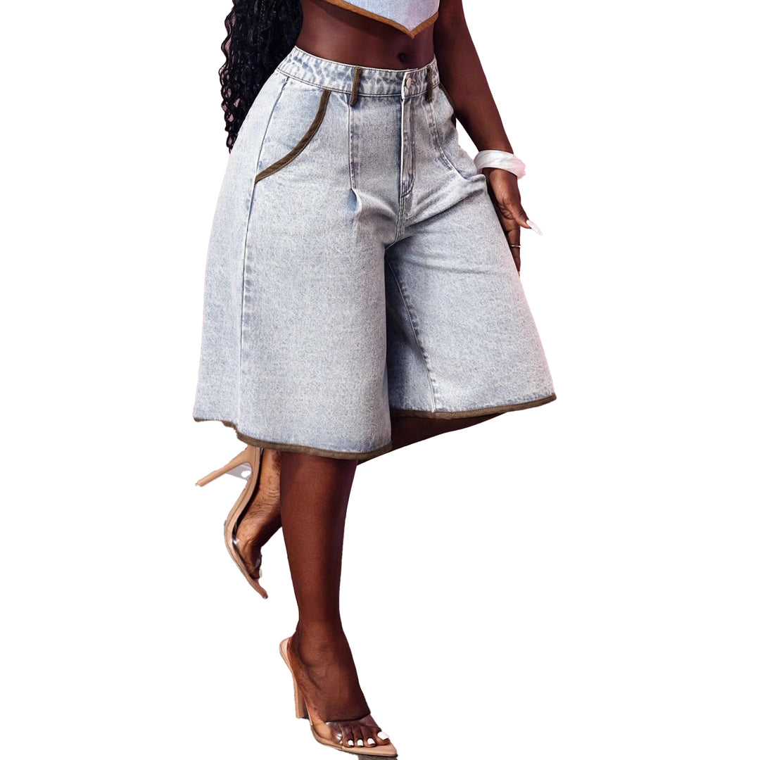 Vintage Wide Leg Denim Shorts
